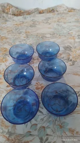 Conjunto de 6 tigelas sobremesa azuis NADIR FIGUEIREDO VINTAGE