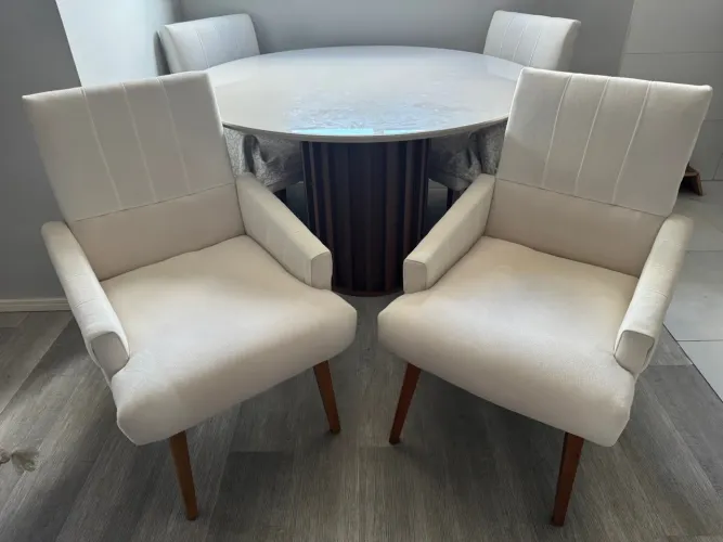 Conjunto de 4 Cadeiras para Jantar - Branco