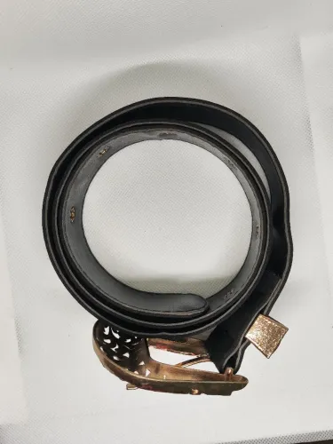 Cinto Feminino Preto - Fivela Dourada