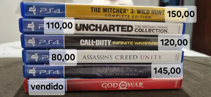 Jogos de Playstation 4 valor na foto ler descrição