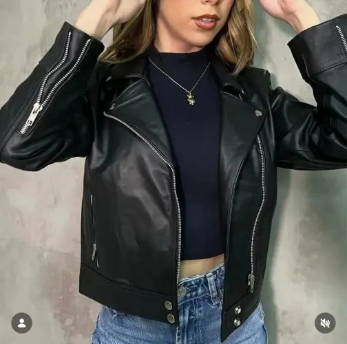 Jaqueta de couro legítimo biker 