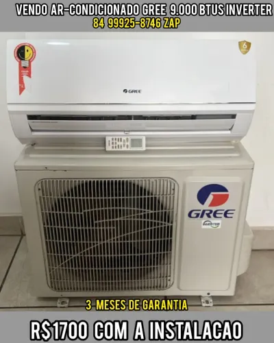 Vendo ar condicionado Gree 9.000 BTUs inverter 