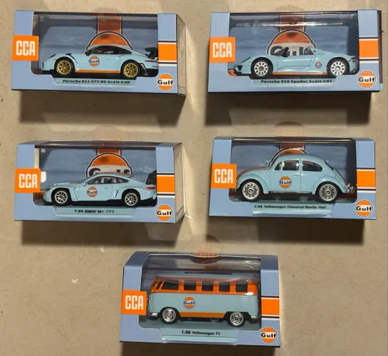 5 Miniaturas CCA Gulf em caixa de acrílico