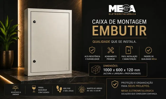 Caixa Montagem Embutir 1000x600x120 - Painel Elétrico Quadro - WEG