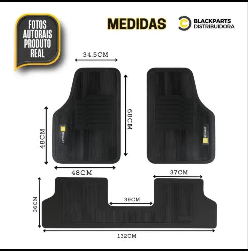 Kit Jogo Tapete Renault Borracha Personalizado Automotivo Impermeável Carro Antiderrapante