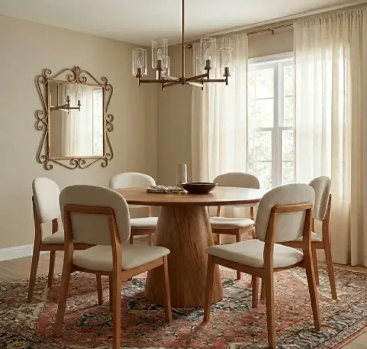 Mesa Savona Redonda 130 com 6 Cadeiras Toscana