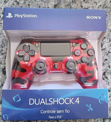 Controle PS4 Sem Fio - Camuflado Vermelho