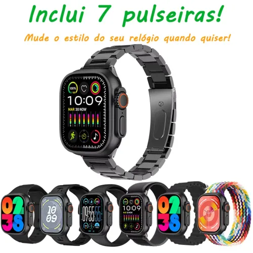 Smartwatch masculino relógio inteligente À prova d'água 