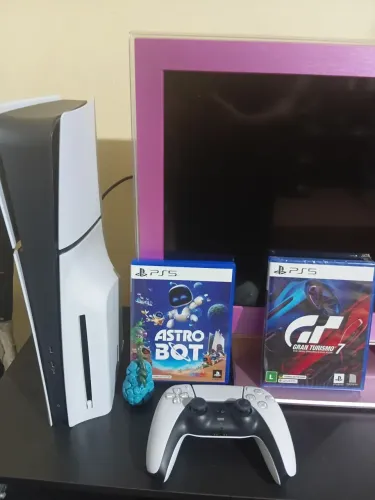 PS5 Slim 1TB - Mídia Física e Digital | Excelente Estado + Jogos