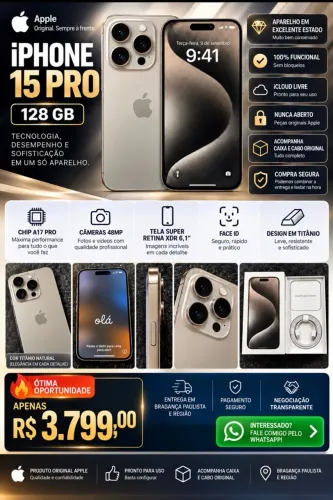 iPhone 15 Pro Titanium + Caixa Original