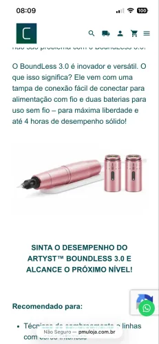 Caneta para tatuagem e micropigmentação profissional Artyst cheyenne 