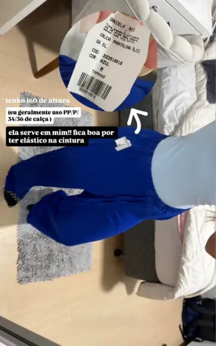 Calça pantalona azul