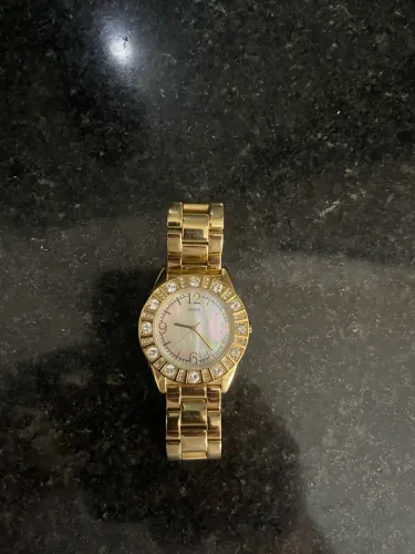 Relógio Feminino Guess Original G95483L Dourado com Cristais (Madrepérola)