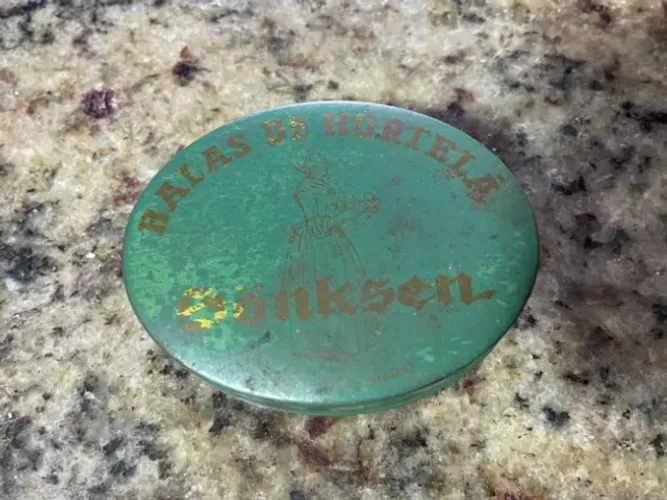 Lata de balas sonksen hortelã vintage