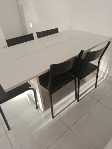Mesa de Jantar Dobrável Branca 