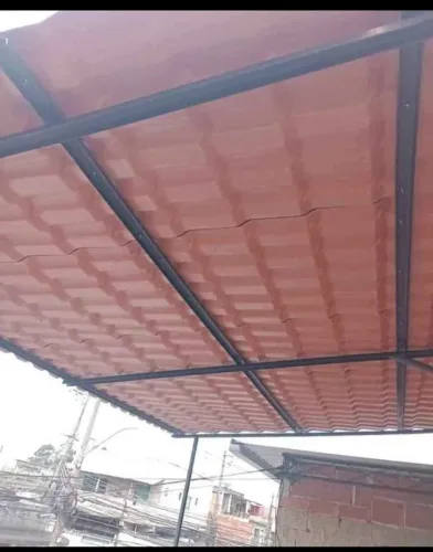 Estrutura metálica telhado PVC