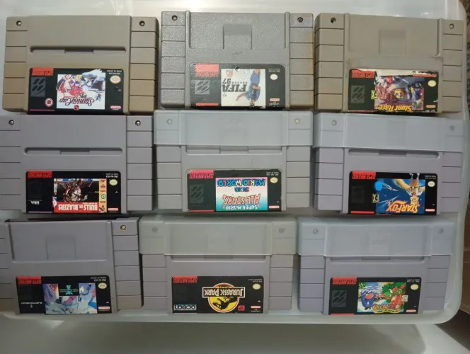 Jogos, fitas de Super Nintendo