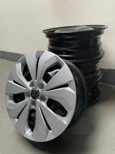Rodas T-Cross Aro 16 Originais VW + Calotas - Jogo Completo!