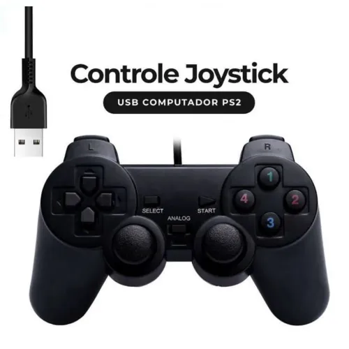 Controle PS2 Com fio USB Pc 