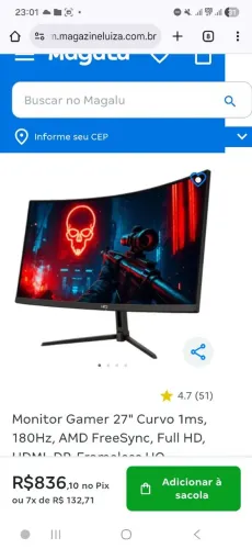 Monitor Curvo 27p. Samsung