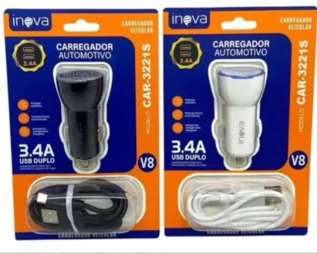 Carregador V8 veicular Inova novo entregamos
