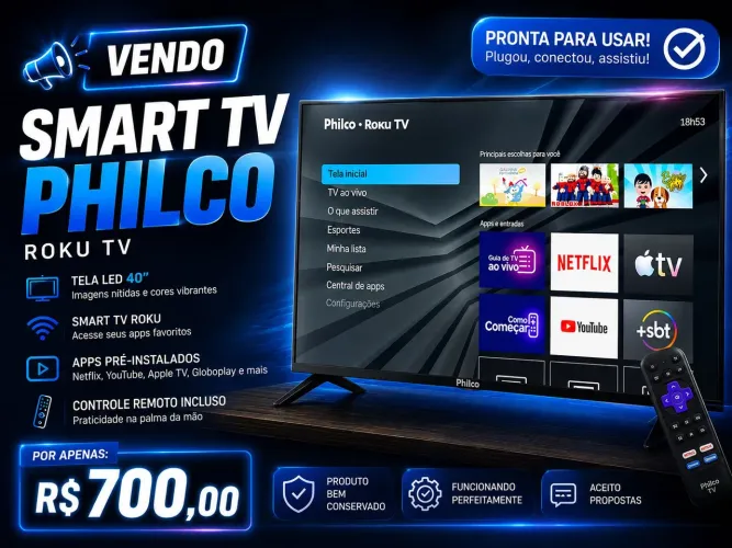 Tv philco roku 40 polegadas