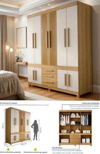 Guarda Roupa 10 portas 100% MDF
