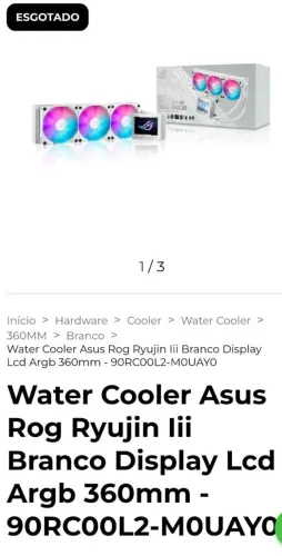 Watercooler Asus Ryujin III 360mm branco 