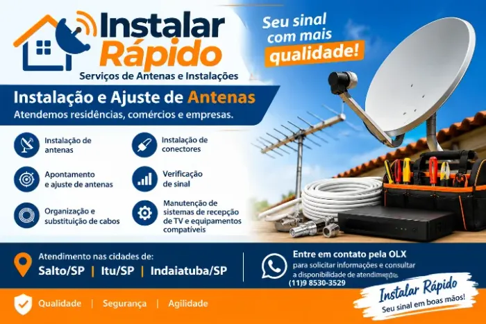 Instalação e Ajuste de Antenas em Salto, Itu e Indaiatuba