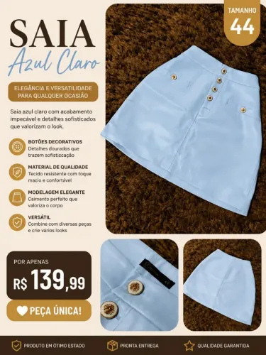 Saia Renner Azul Claro