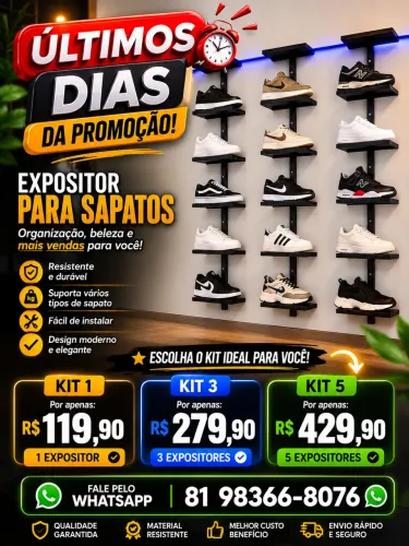 Renove seu comércio com a prateleira de sapato.