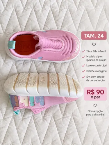 Tênis Bibi Infantil Rosa - Tam. 24