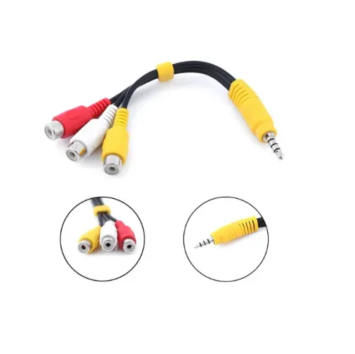 Cabo Adaptador P3 Para Rca Entrada Av Tv 