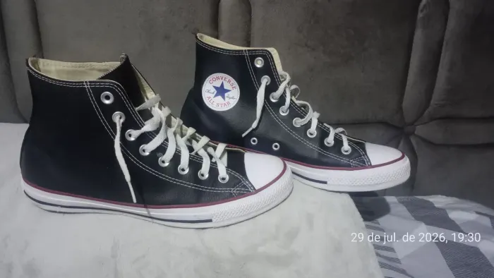 Tênis All Star Chuck Taylor, Preto, Cano Alto, Tamanho 39/40.