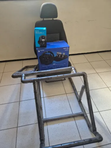 Setup Simulador Completo: Logitech G923 + Câmbio Shifter + Cockpit com Banco