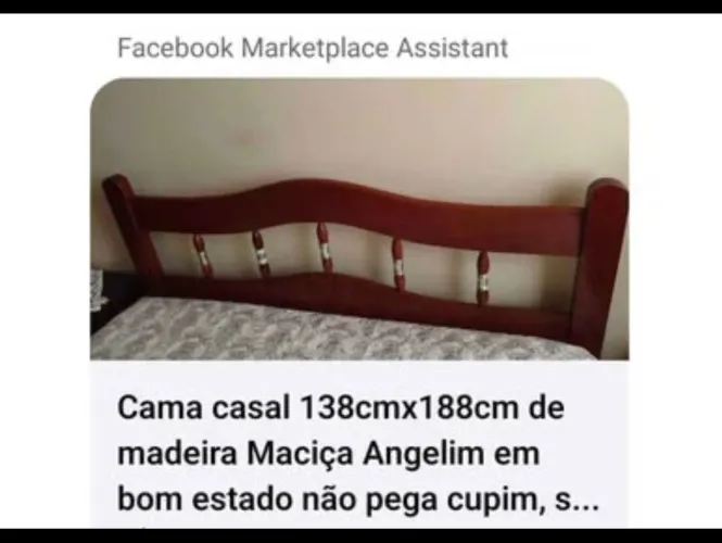 Cama casal Angelim 138x188cm usada em bom estado 