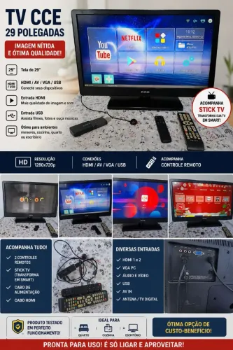 Tv cce 29' usada em perfeito estado