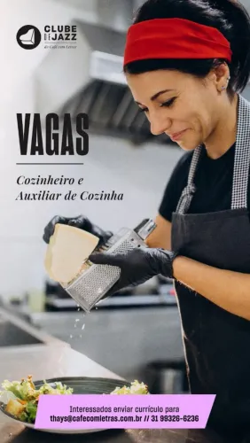 Cozinheiro ou Auxiliar de cozinha