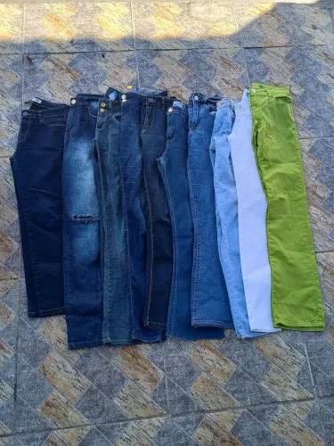 Lote 10 peças calças jeans para brechó do tamanho 34 ao 58