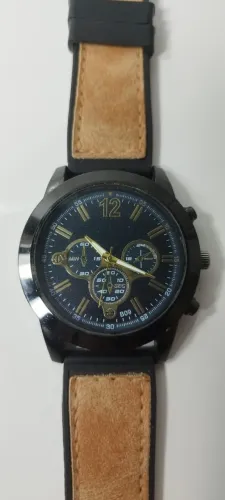 Relógio de Pulso com Pulseira de Couro Aço inoxidável Casual Esportivo