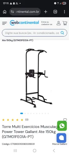 Torre de exercicio gallant semi nova pouco uso calistenia musculação 