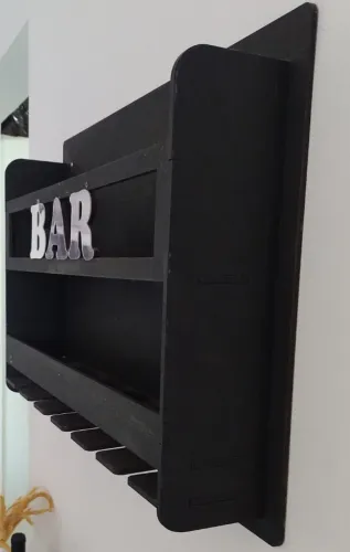 Barzinho De Parede Com Porta Taças Porta Copos