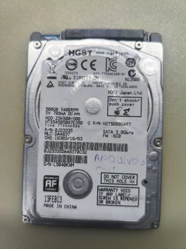 HD de notebook de 500gb