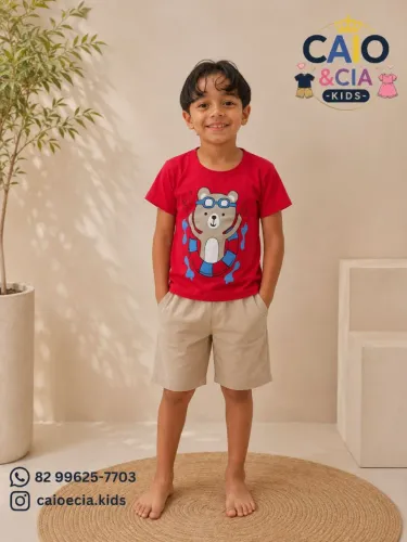 ? Conjunto Infantil camisa com manga Tam 04 e 06 anos