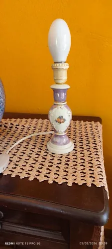 Abajur de porcelana, déc 70