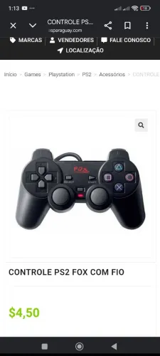 Controle Analógico PS2 FoxNew com fio.