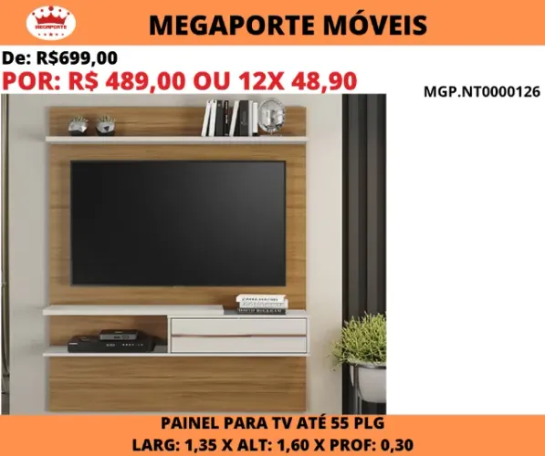 Painel 1,35 para Tv até 55Plg