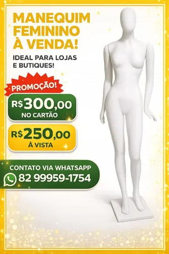 Manequim feminino a venda.