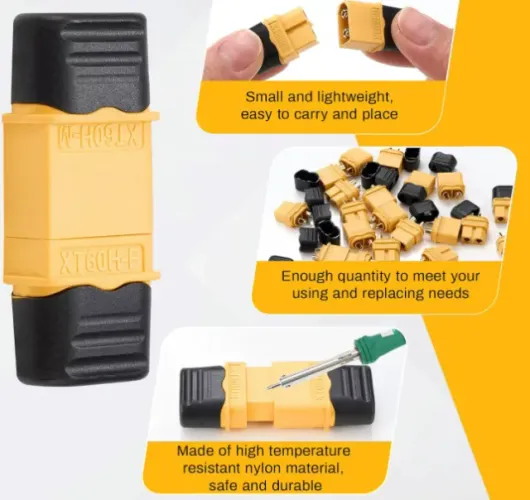 conector para baterias xt60 macho e femea com capinha