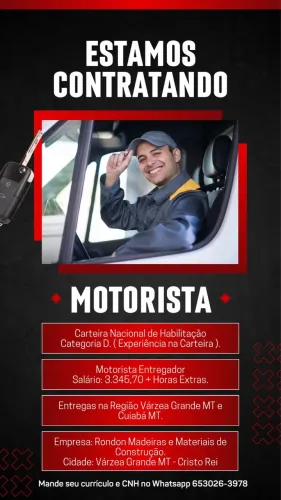 Motorista Entregador Cat D
